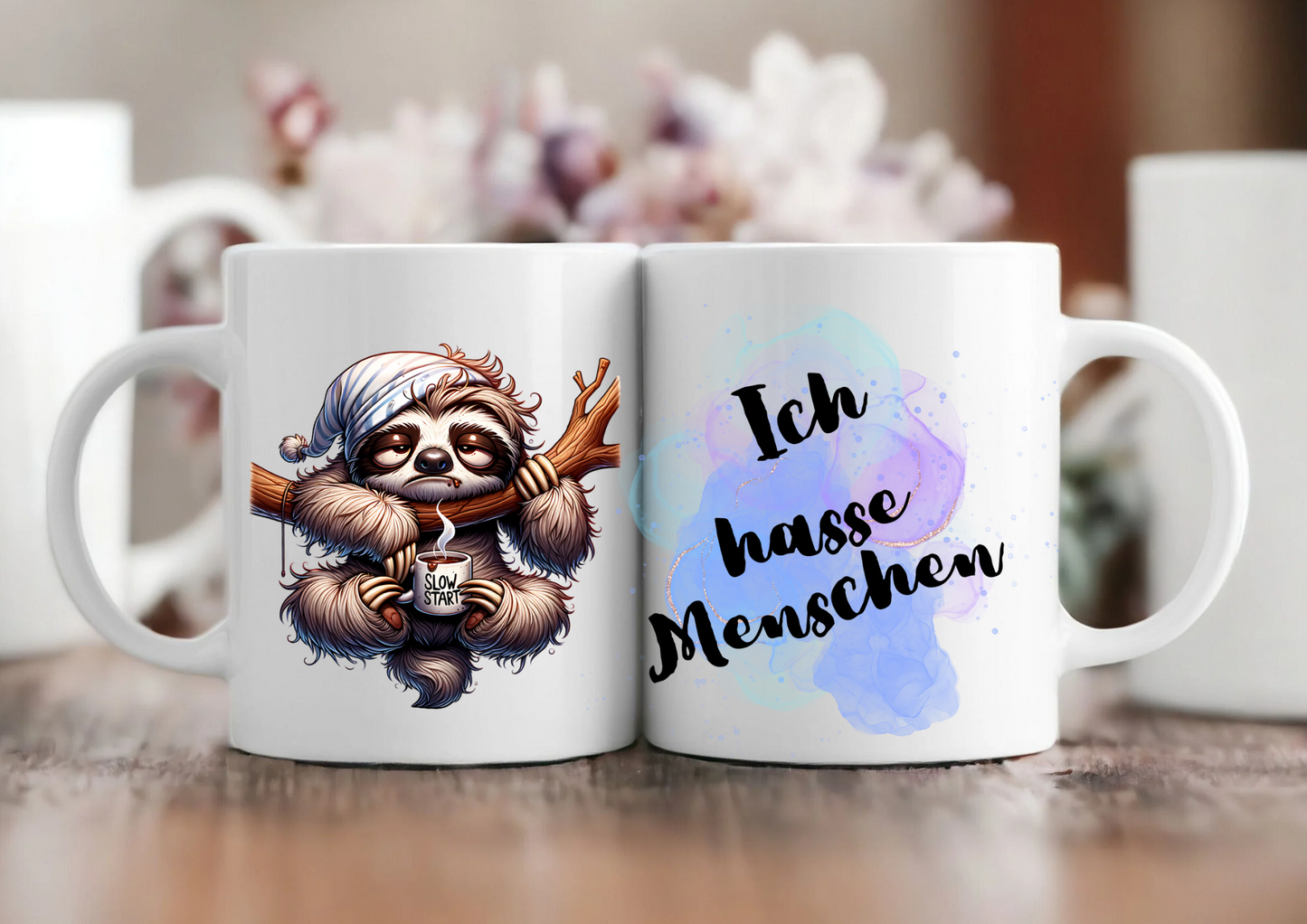 Tasse ich hasse menschen weiss glänzend