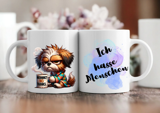 Tasse ich hasse menschen weiss glänzend