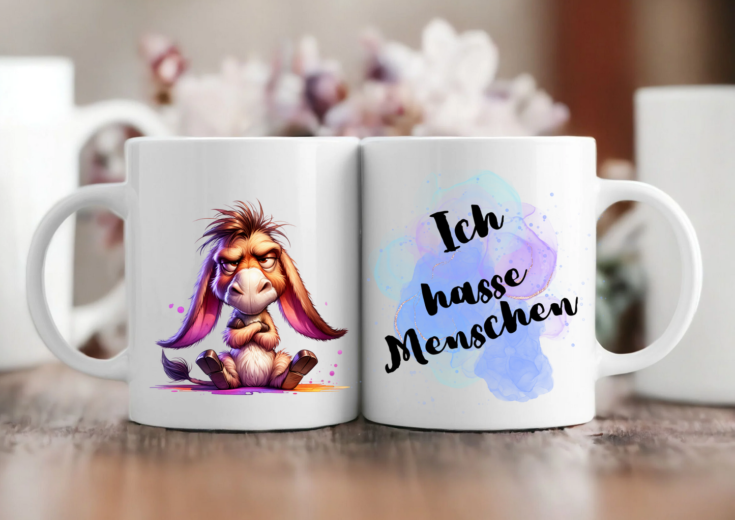 Tasse ich hasse menschen weiss glänzend
