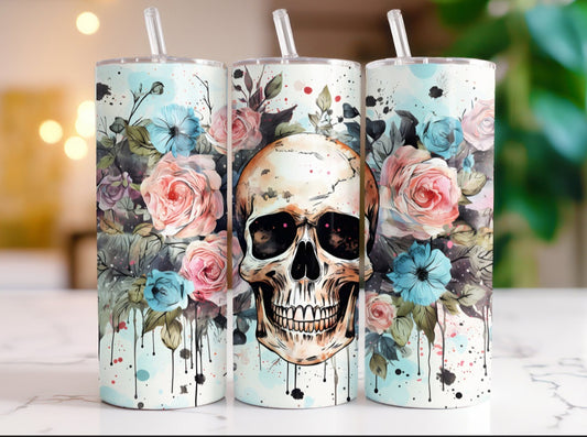Tumbler Totenkopf bunt